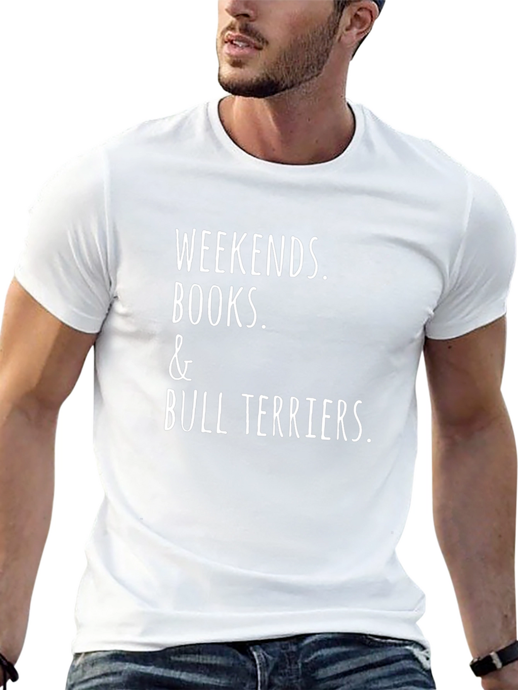 Weekends Books & Bull Terriers Graphic T-Shirt