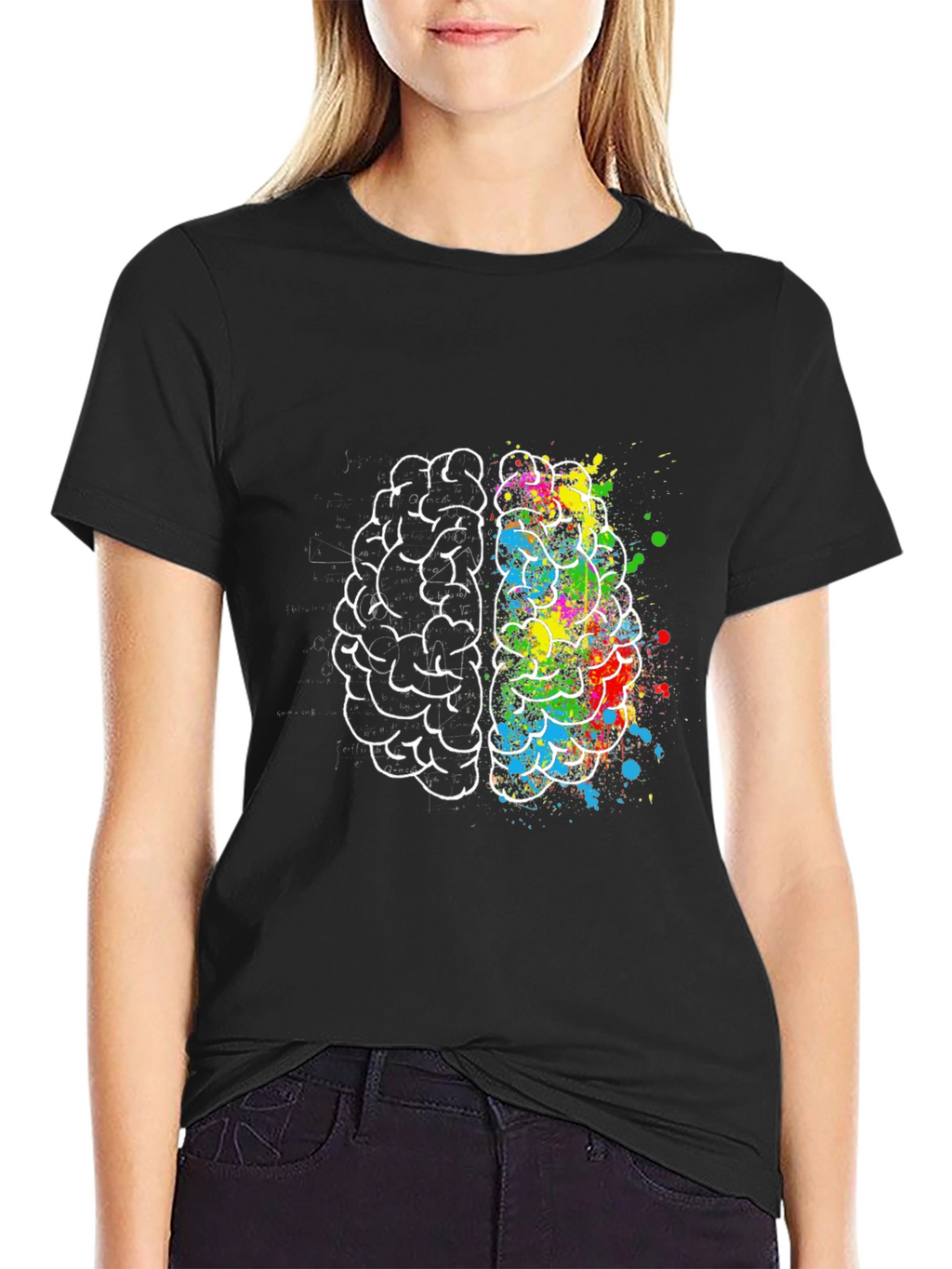 Creative Brain Graphic Tee - Artistic Design