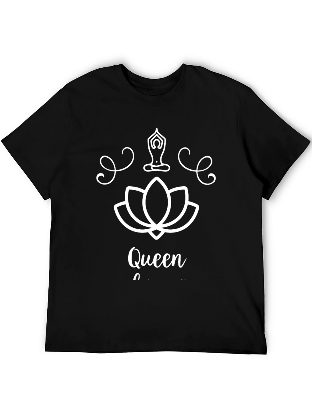 Yoga Queen Black T-Shirt Lotus Graphic