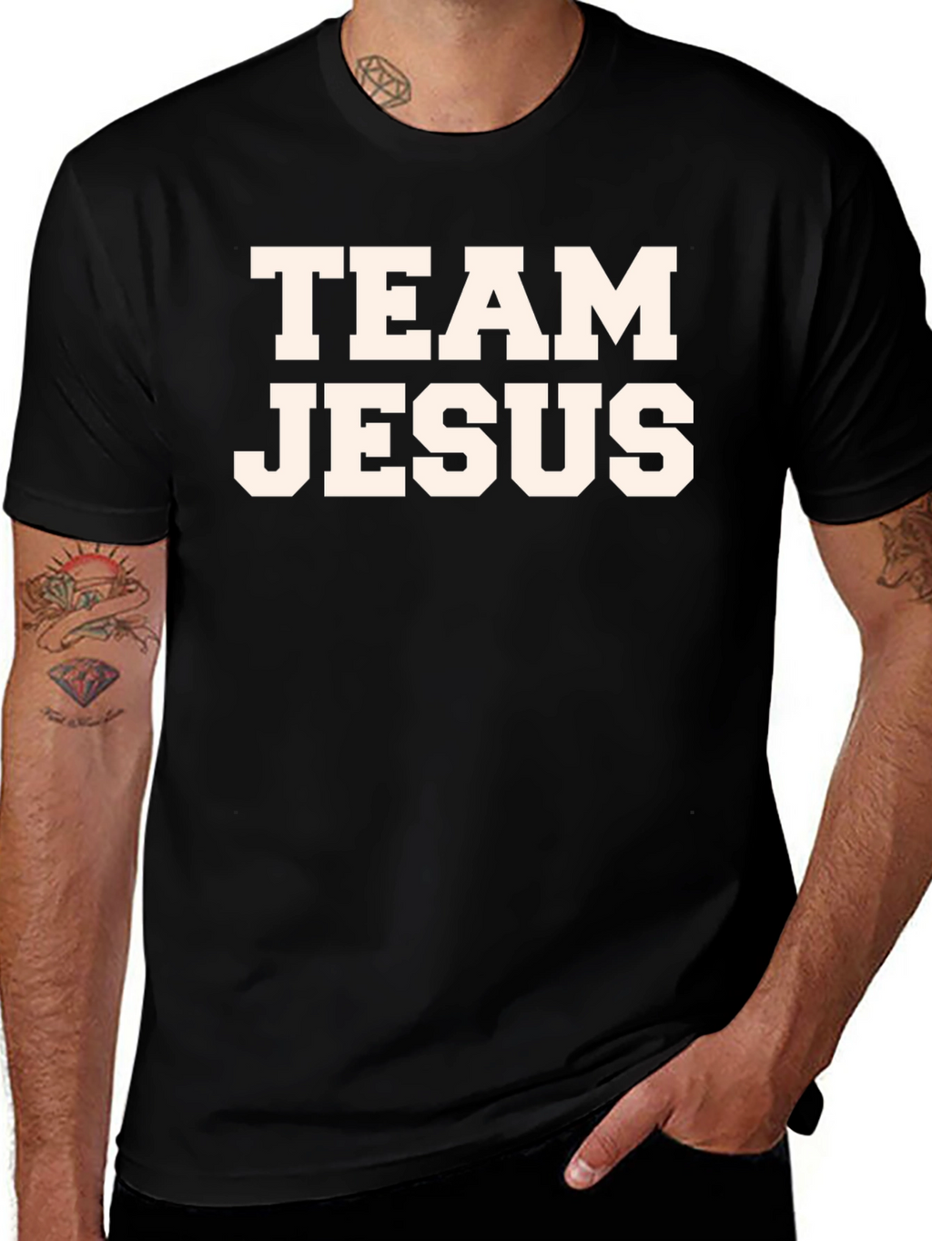Team Jesus Black T-Shirt - Faith Based Apparel