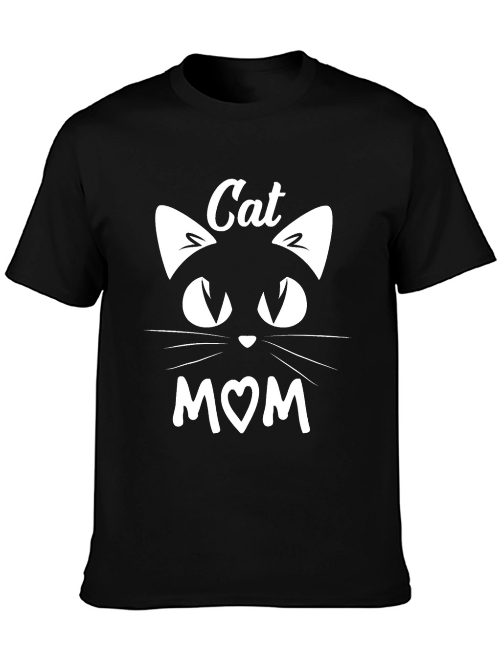 Cat Mom T-Shirt - Black Cotton Blend Tee