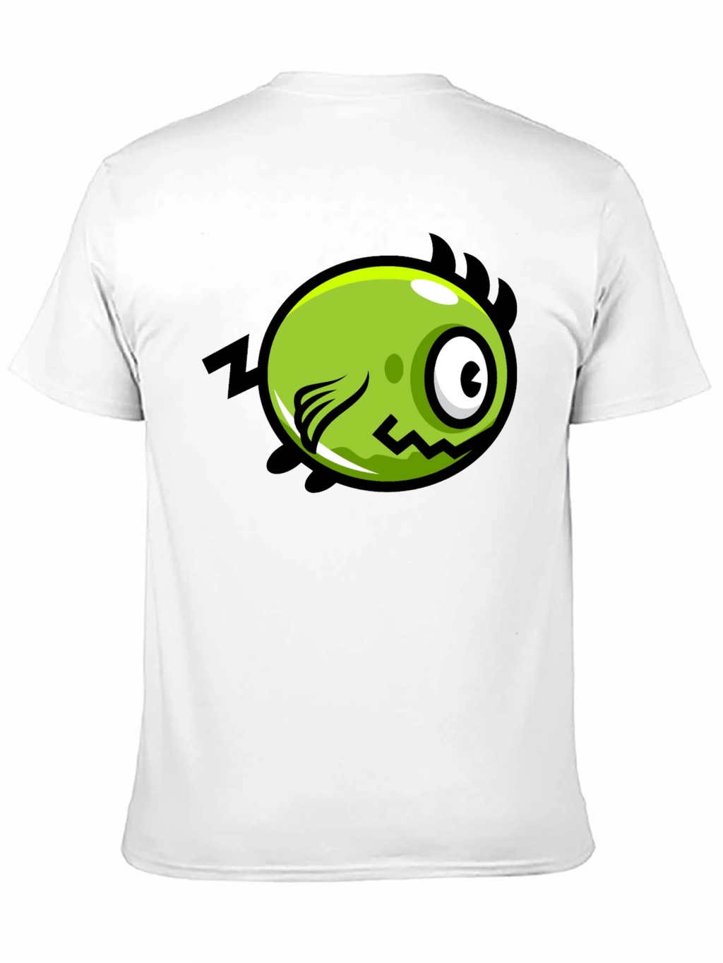 Funky Green Monster Graphic Print Black T-Shirt