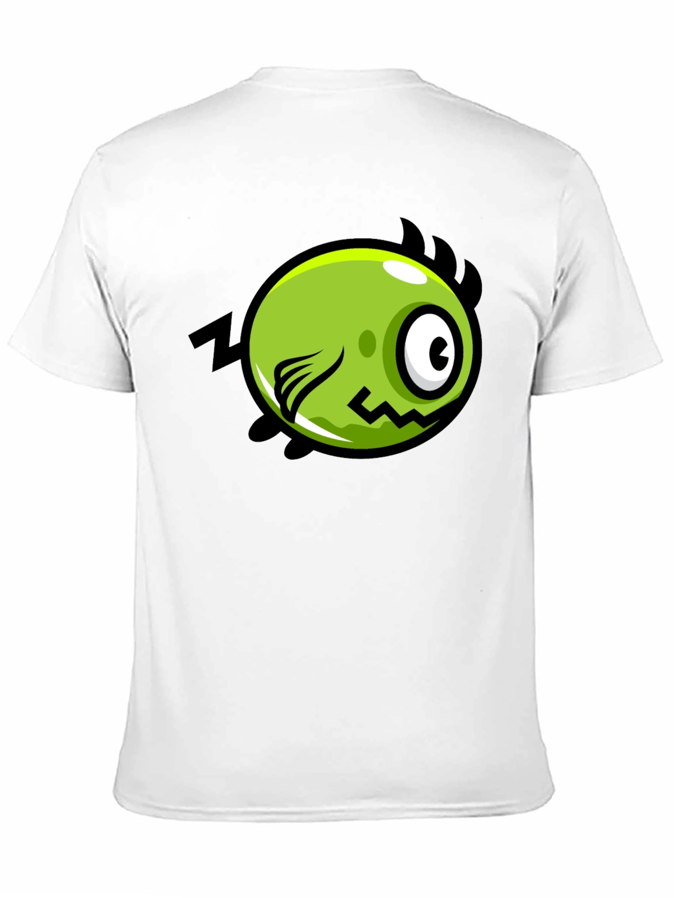 Funky Green Monster Graphic Print Black T-Shirt