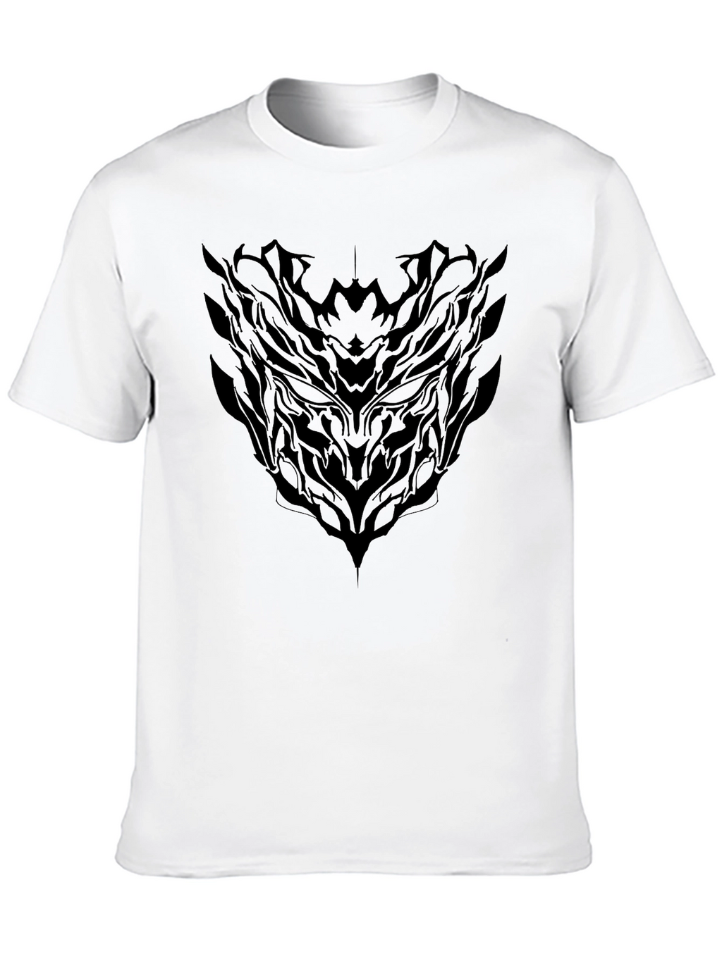 Dark Abstract Graphic Print Mens Black T-Shirt