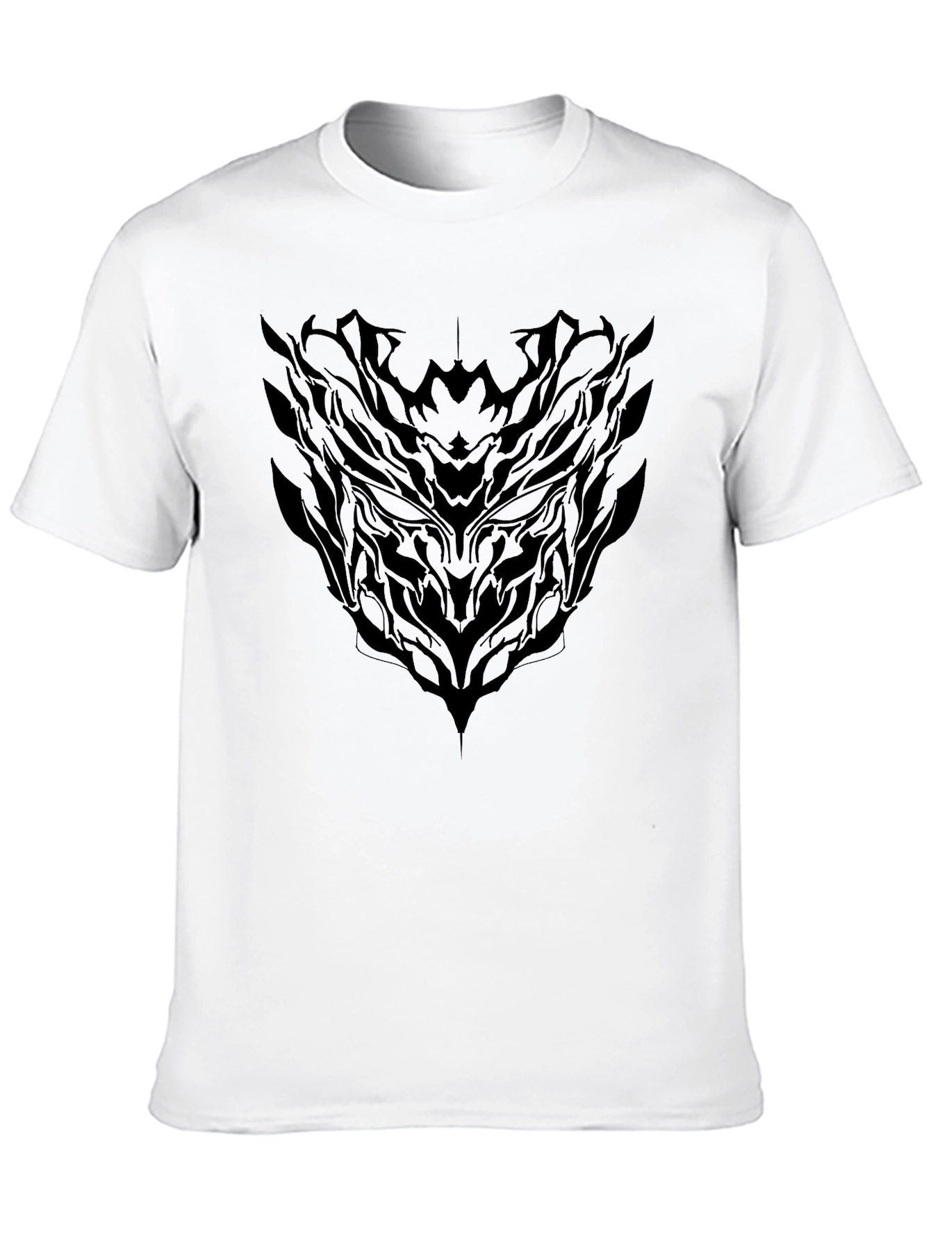 Dark Abstract Graphic Print Mens Black T-Shirt