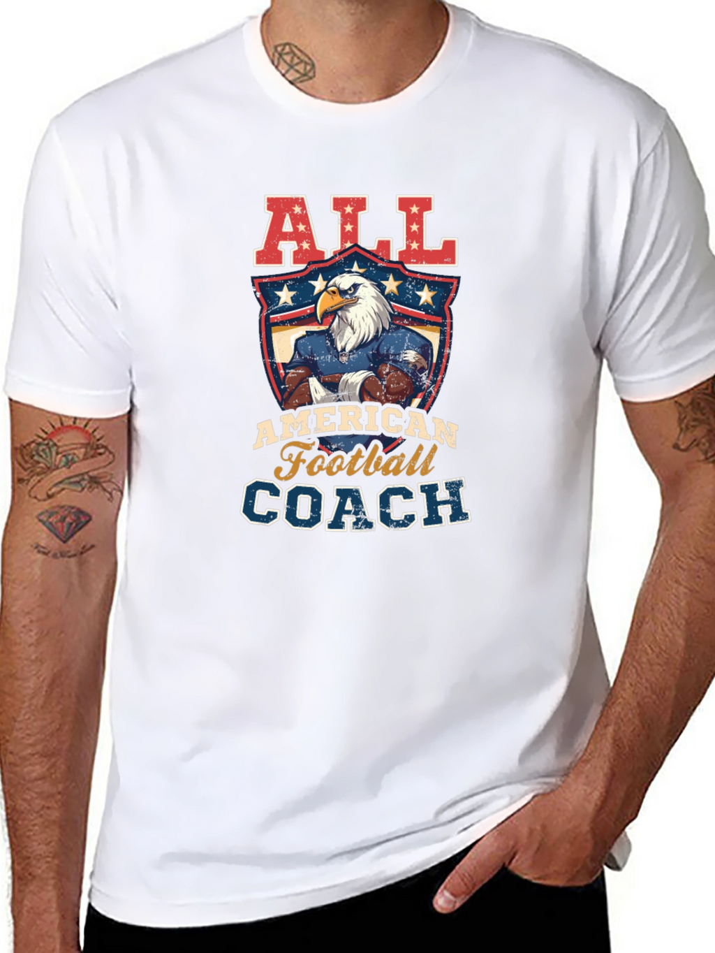 All American Football Coach Graphic T-Shirt