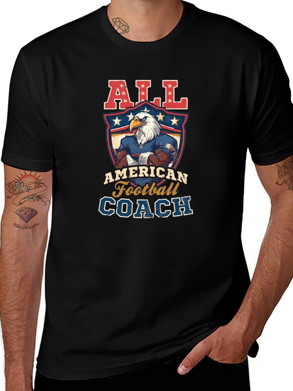 All American Football Coach Graphic T-Shirt