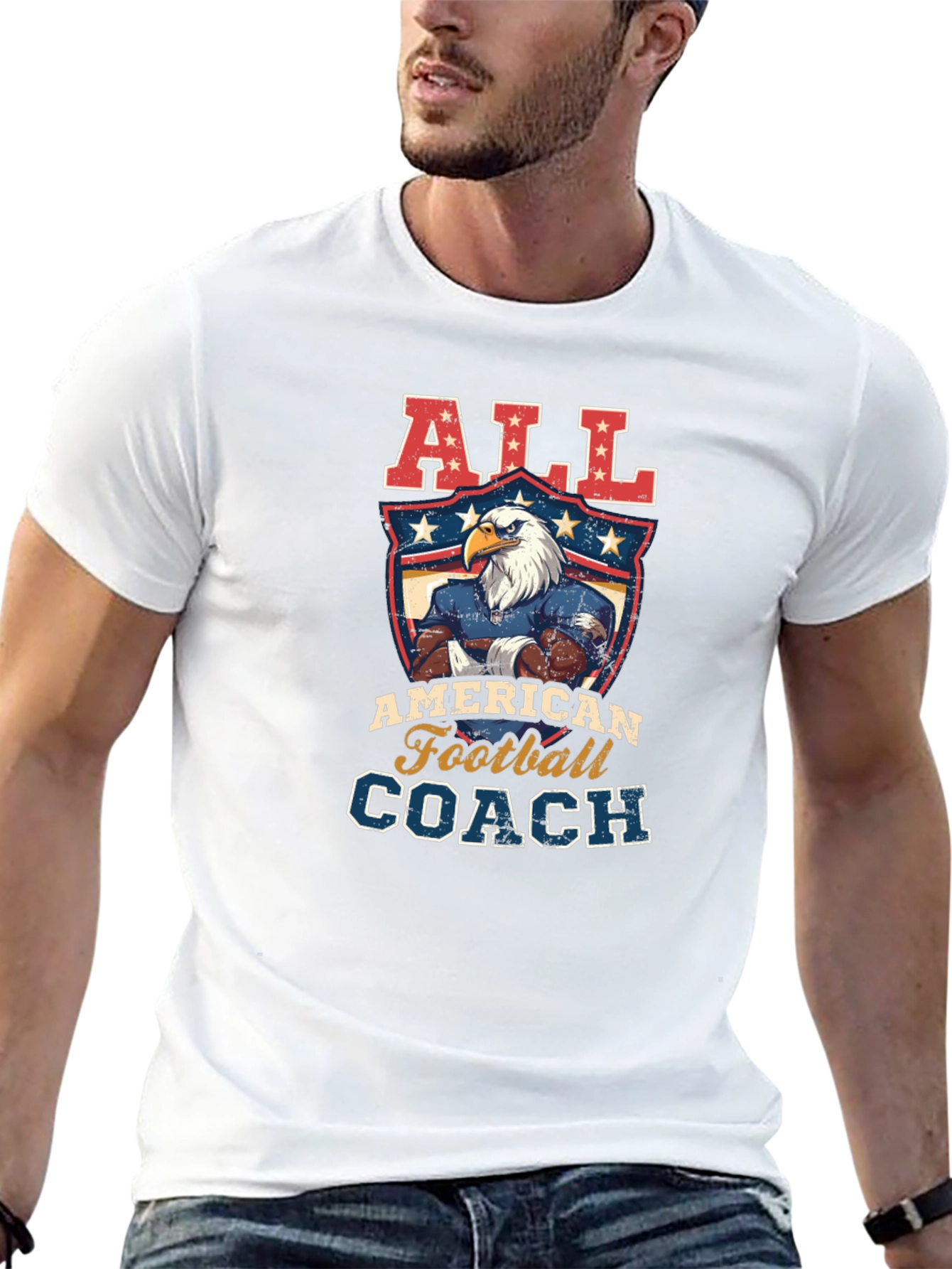 All American Football Coach Graphic T-Shirt