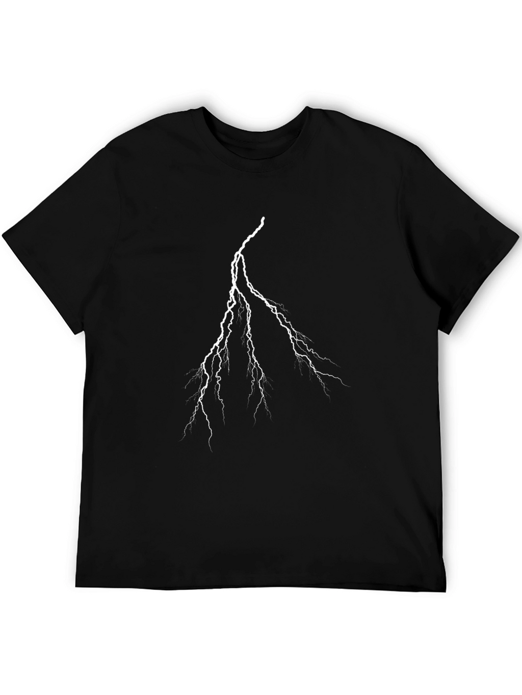 Lightning Bolt Graphic Tee - Black Cotton T-Shirt