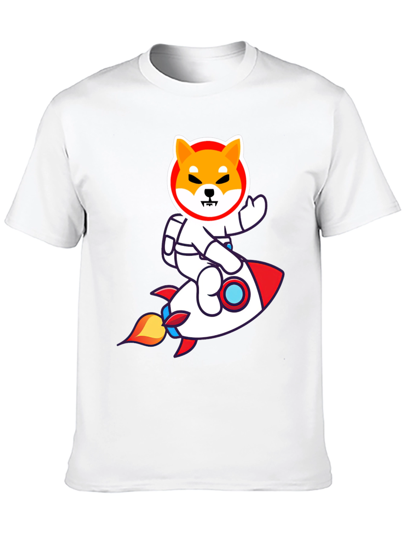 Shiba Inu Astronaut Rocket T-Shirt - Black