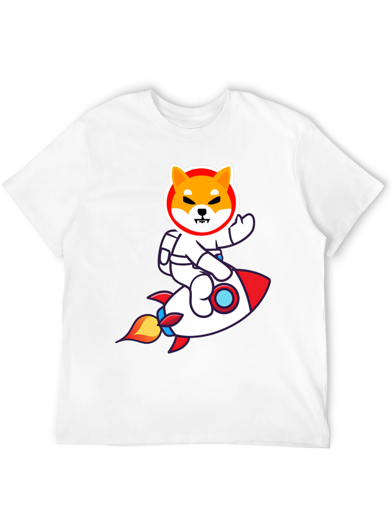 Shiba Inu Astronaut Rocket T-Shirt - Black