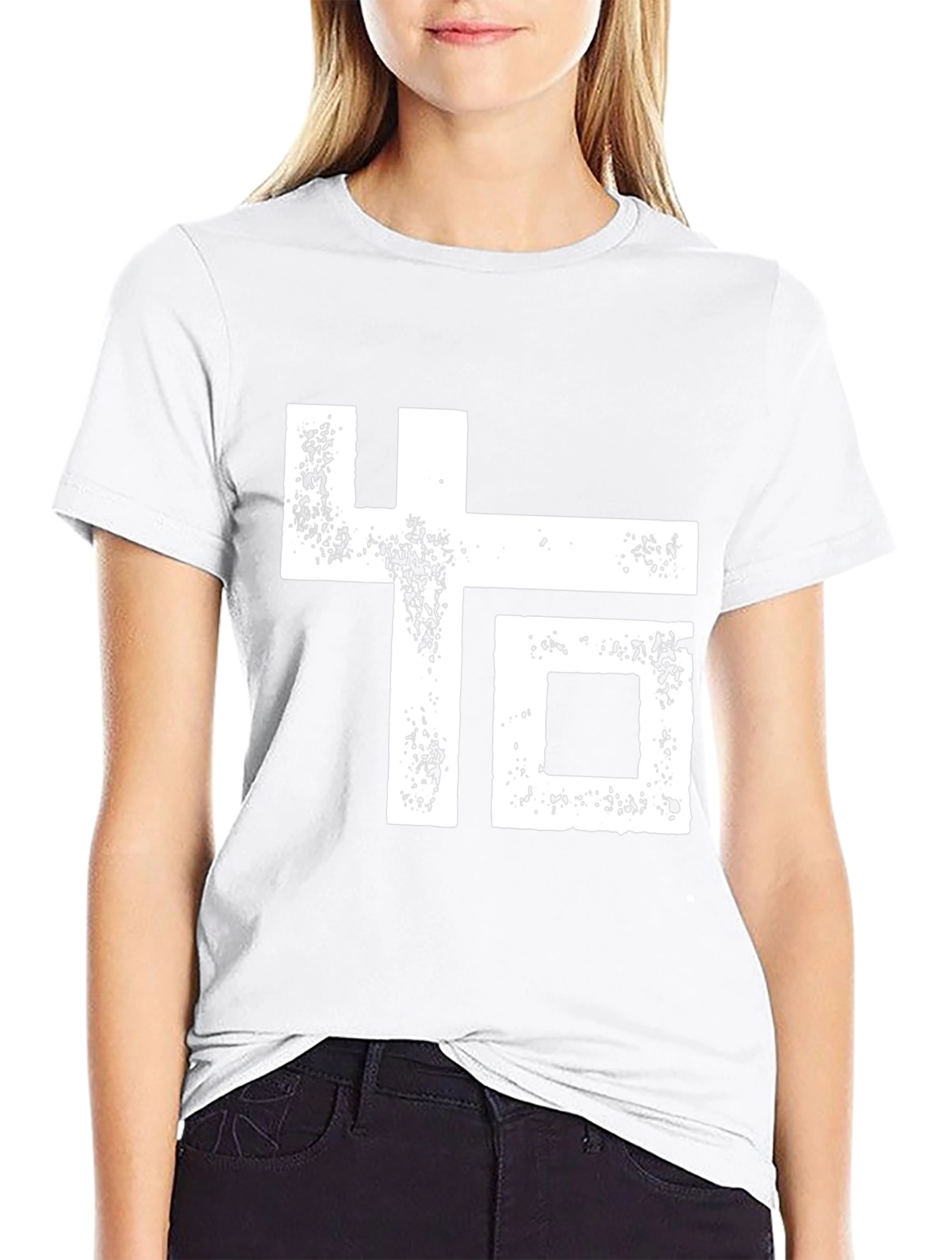 Abstract Graphic Print Black Crew Neck T-Shirt
