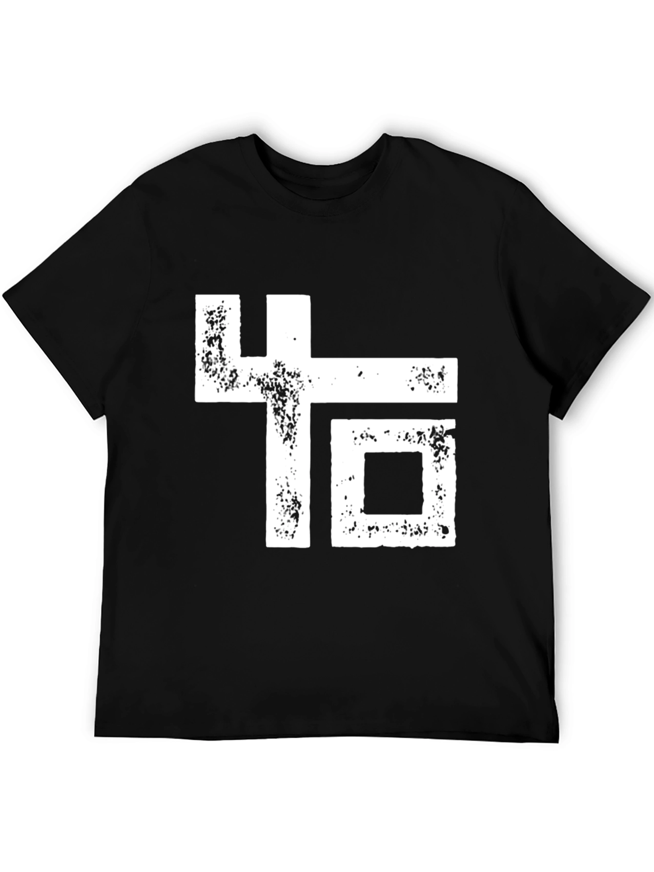 Abstract Graphic Print Black Crew Neck T-Shirt