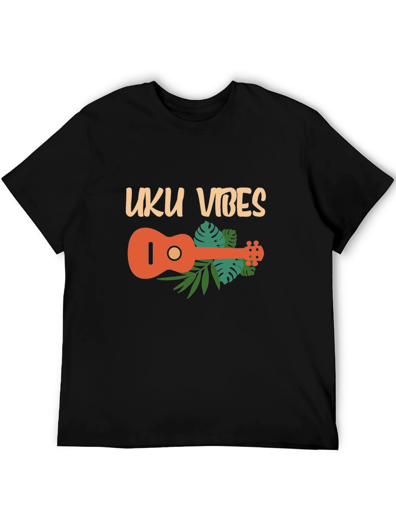 Uku Vibes T-Shirt - Black Ukulele Graphic Tee