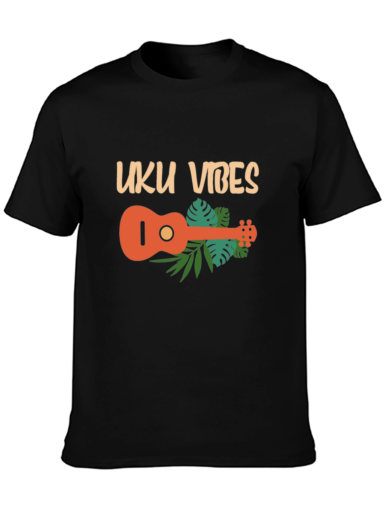 Uku Vibes T-Shirt - Black Ukulele Graphic Tee