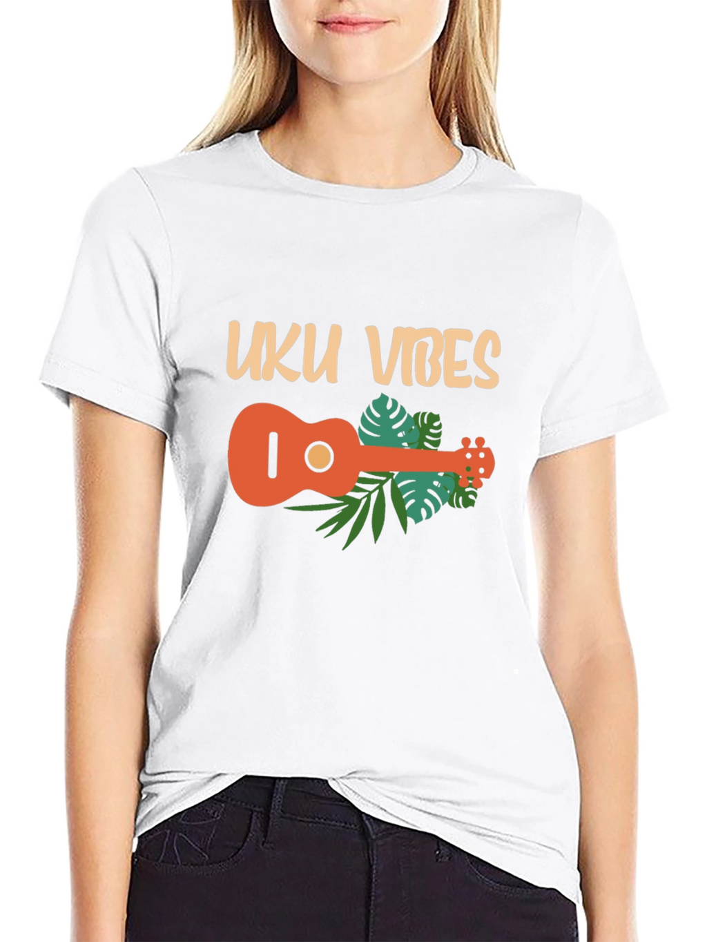 Uku Vibes T-Shirt - Black Ukulele Graphic Tee
