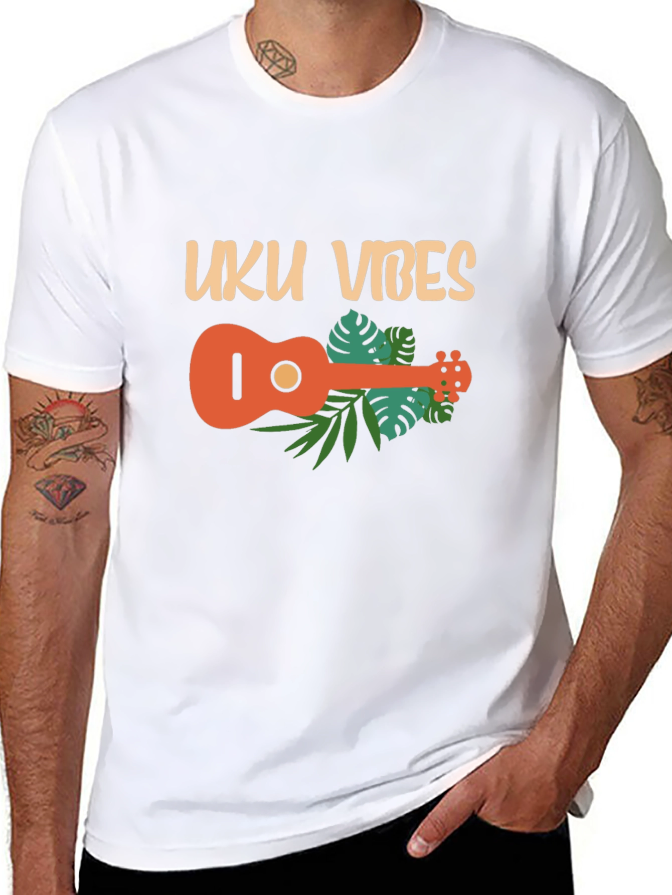Uku Vibes T-Shirt - Black Ukulele Graphic Tee