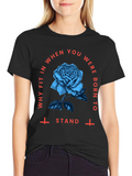 Gothic Rose Graphic Tee - Stand Out Style