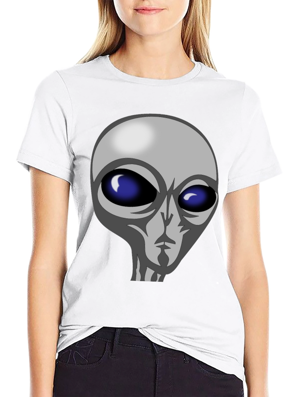 Alien Graphic Tee - Black Cotton T-Shirt