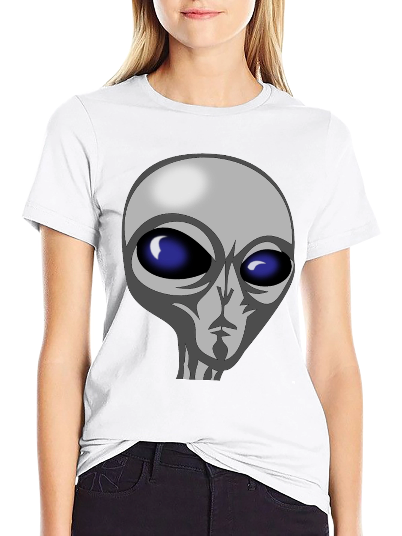 Alien Graphic Tee - Black Cotton T-Shirt