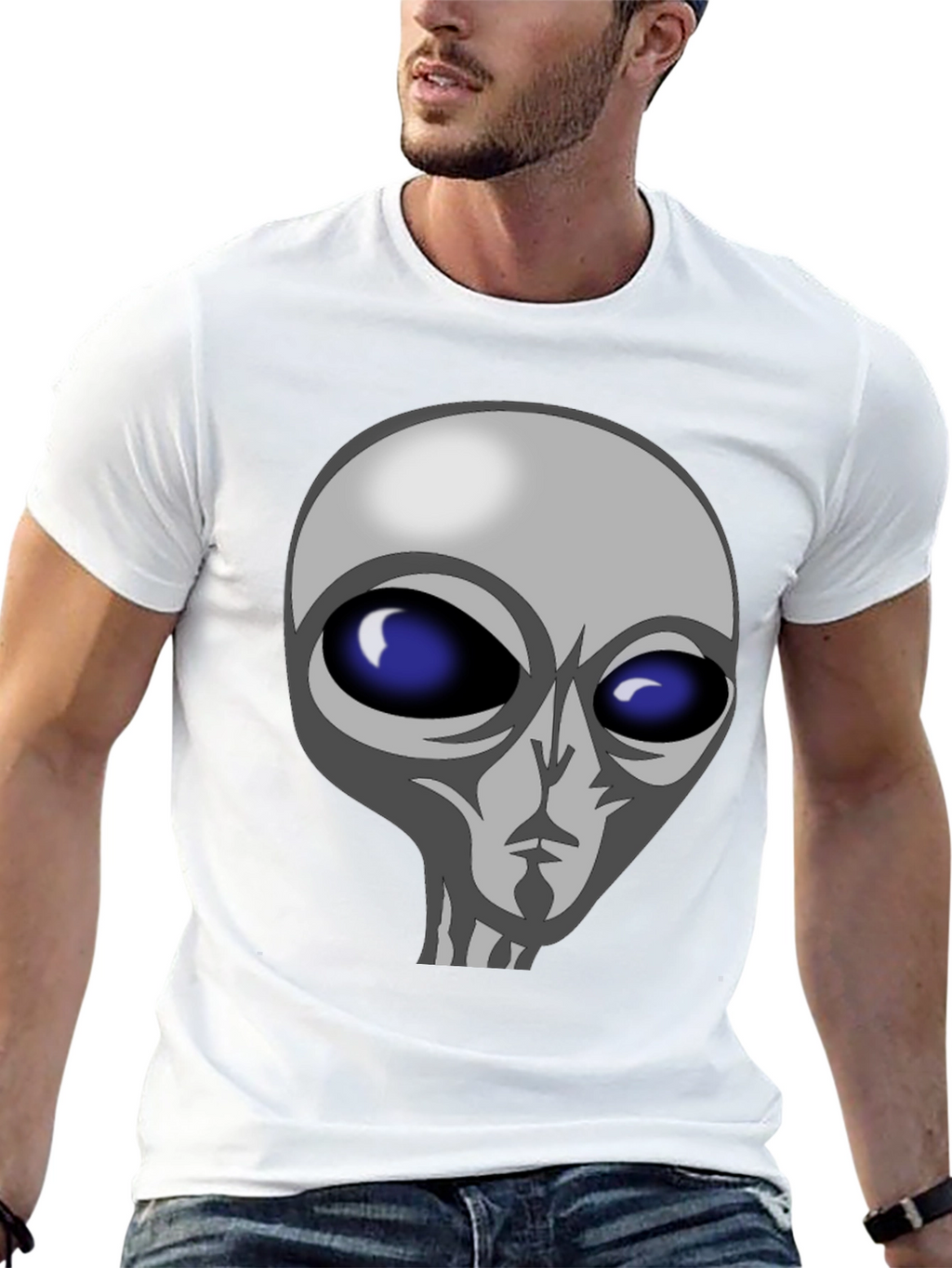Alien Graphic Tee - Black Cotton T-Shirt