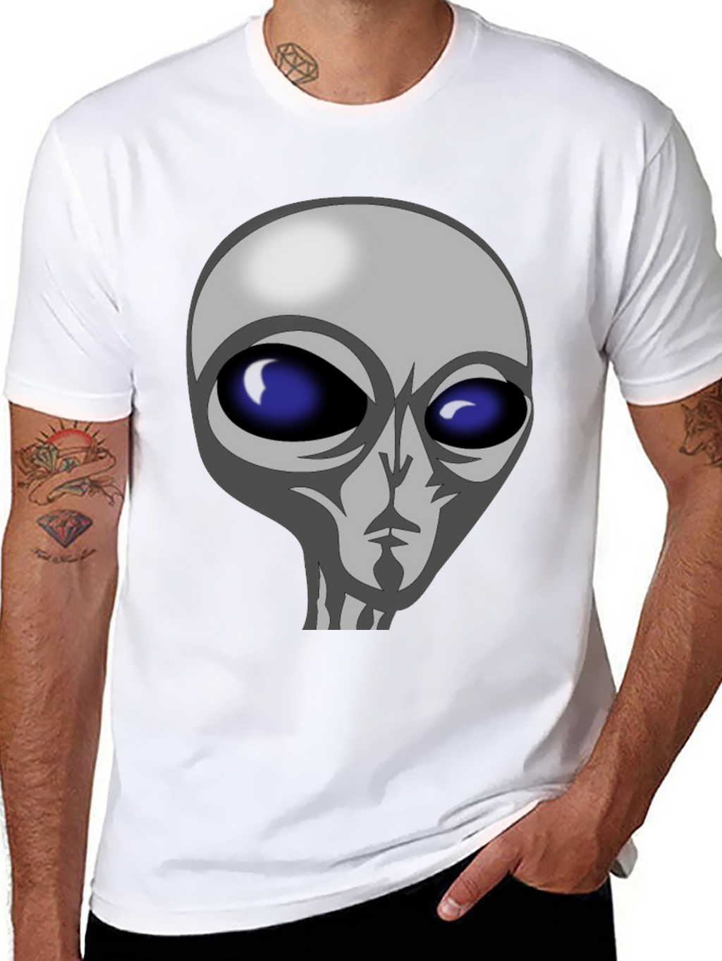 Alien Graphic Tee - Black Cotton T-Shirt