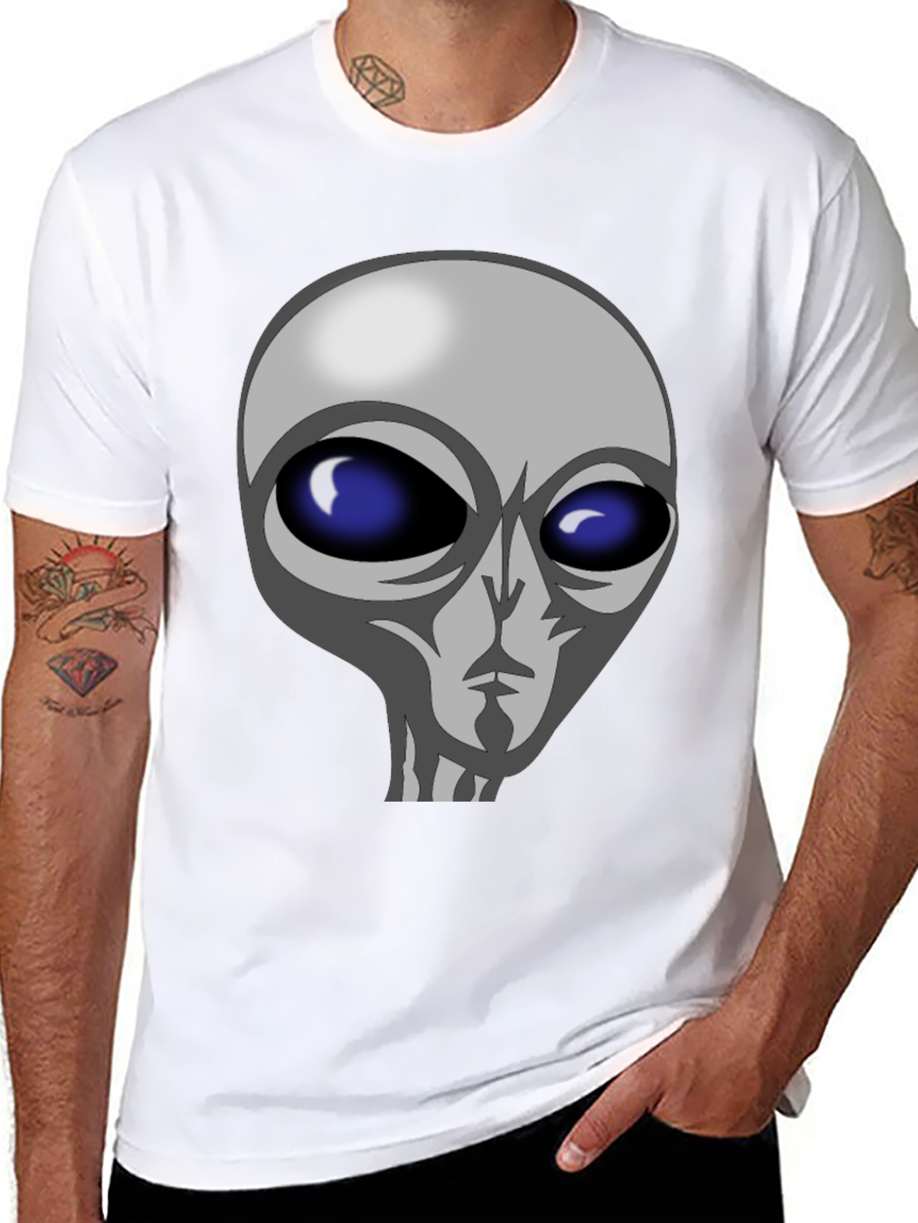 Alien Graphic Tee - Black Cotton T-Shirt