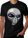 Alien Graphic Tee - Black Cotton T-Shirt