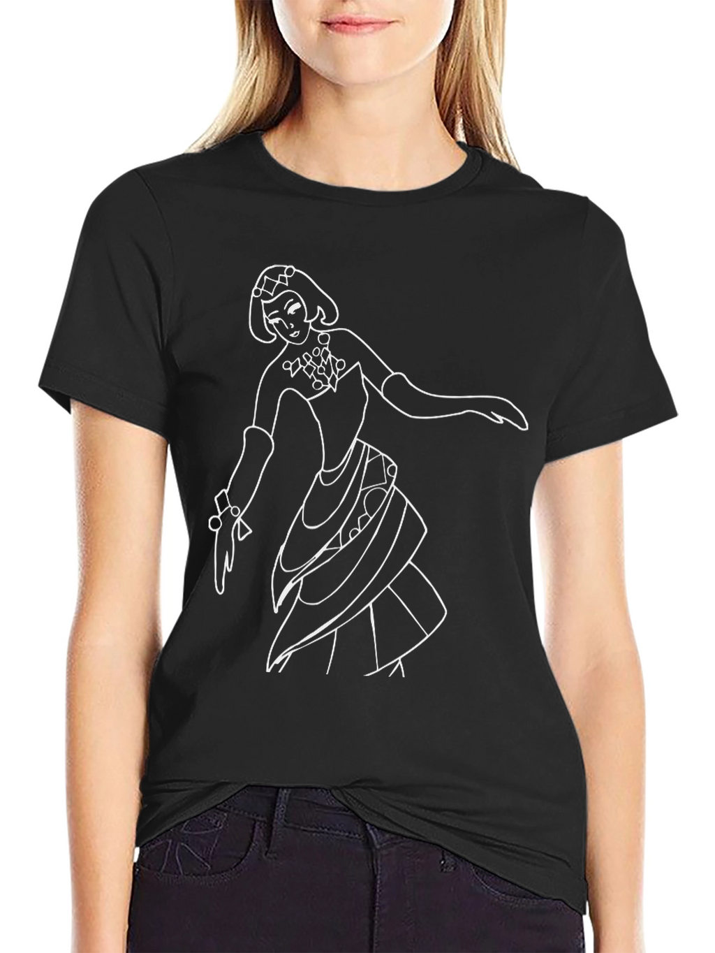 Dancing Woman Graphic Black T-Shirt