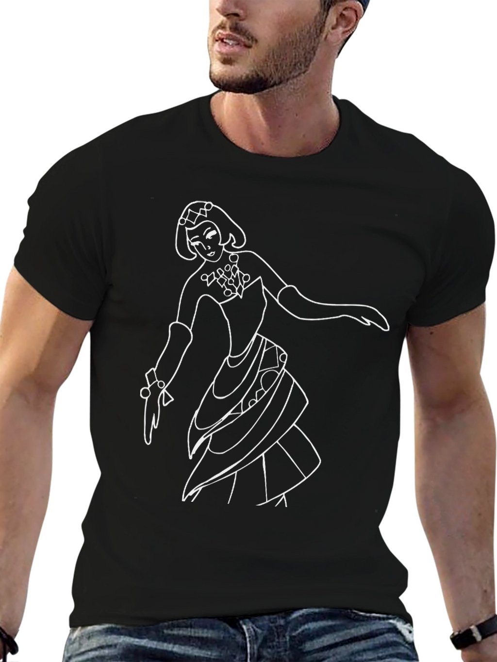 Dancing Woman Graphic Black T-Shirt