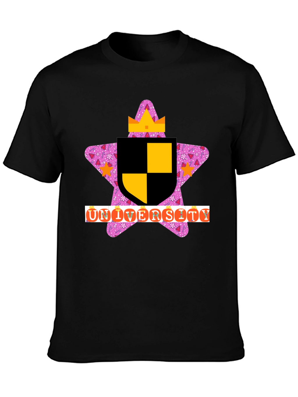 Novelty University T-Shirt - Black Tee