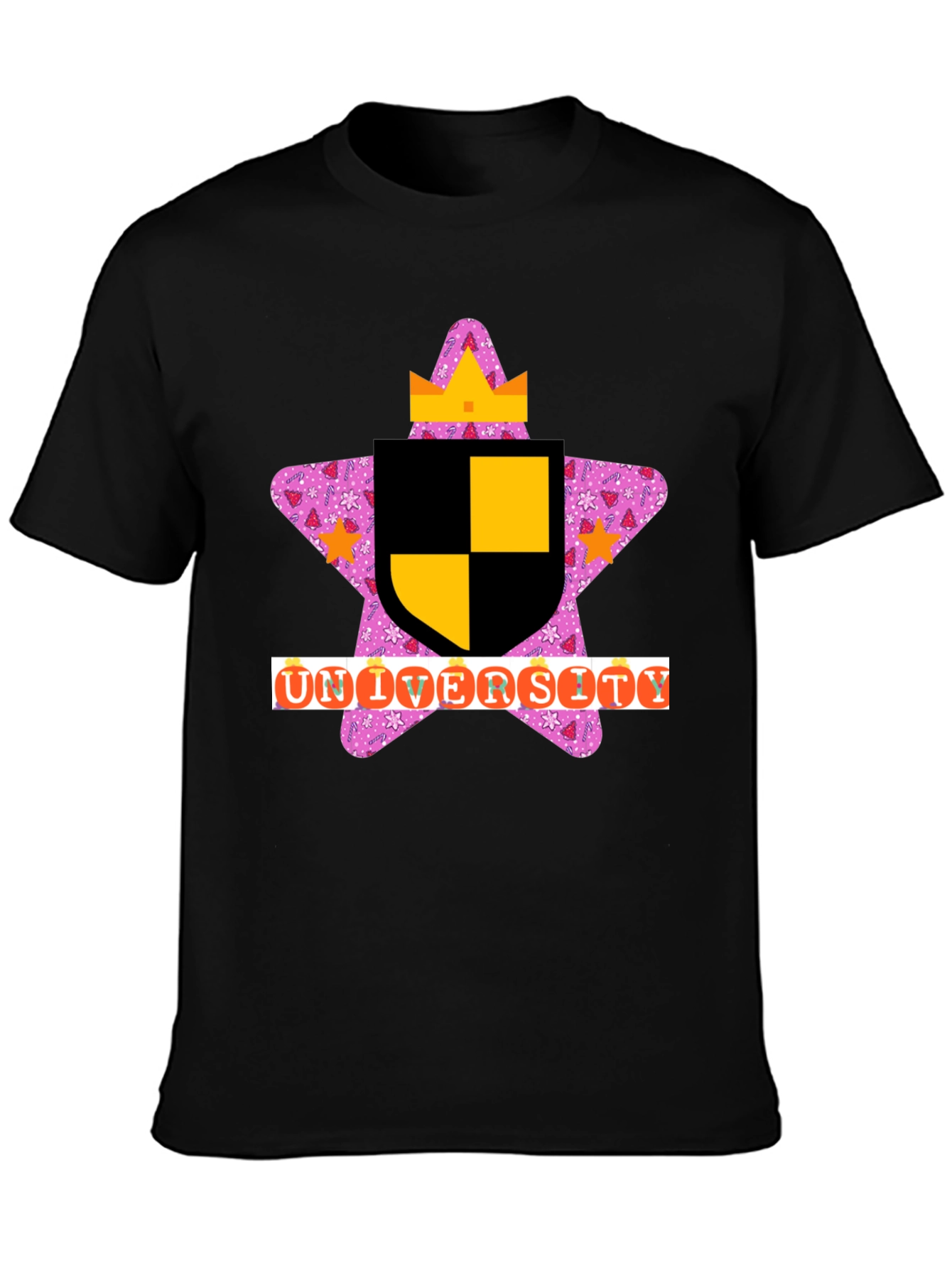 Novelty University T-Shirt - Black Tee