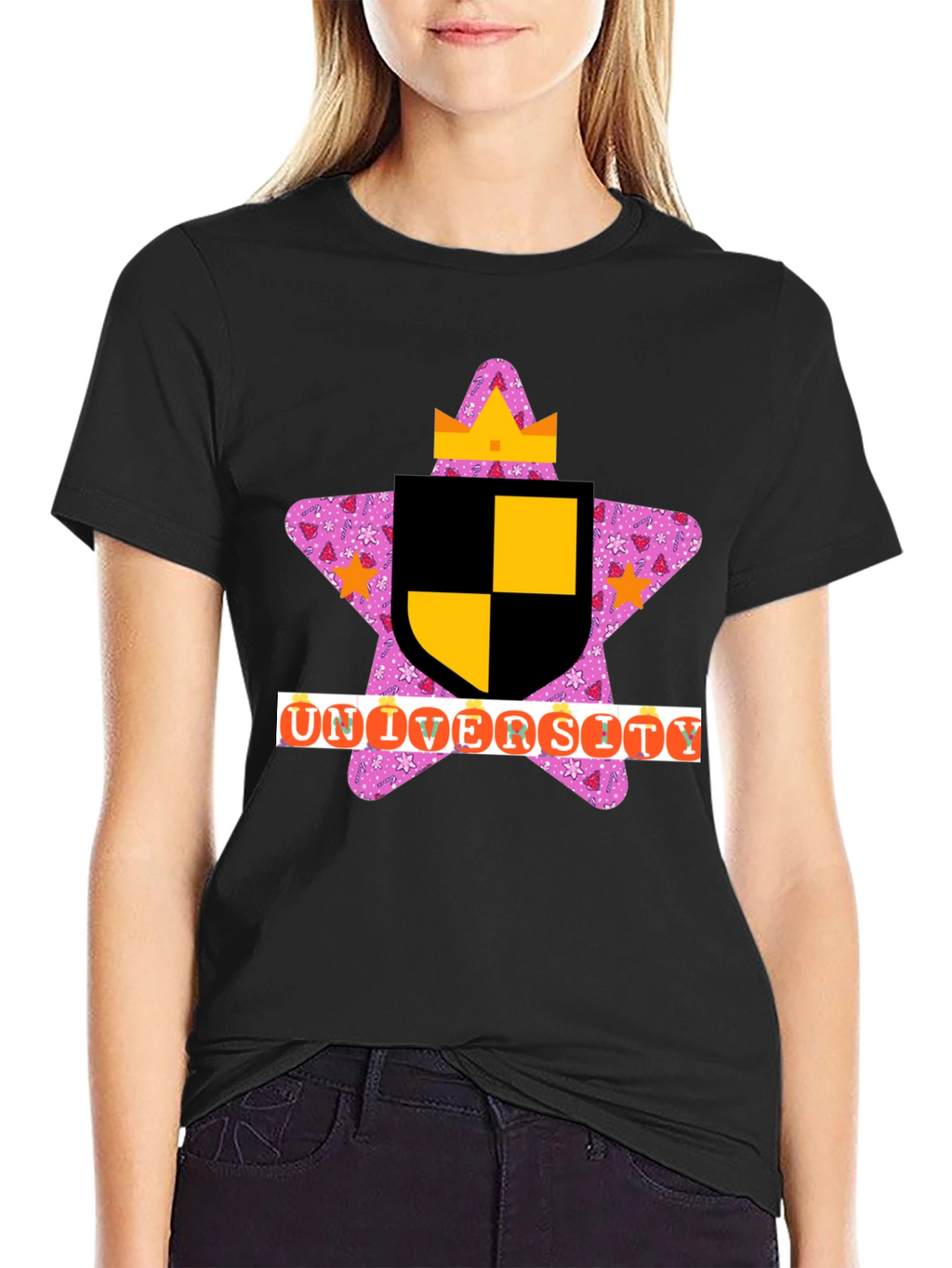 Novelty University T-Shirt - Black Tee