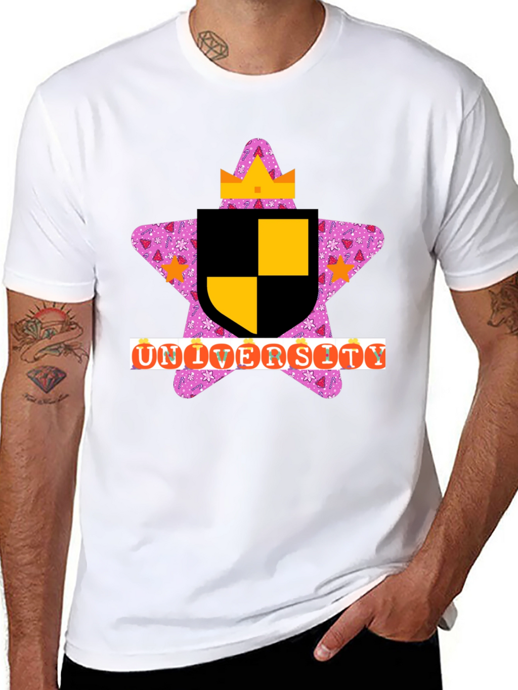 Novelty University T-Shirt - Black Tee