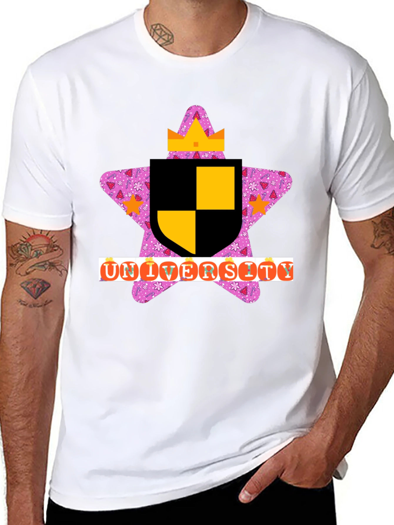 Novelty University T-Shirt - Black Tee