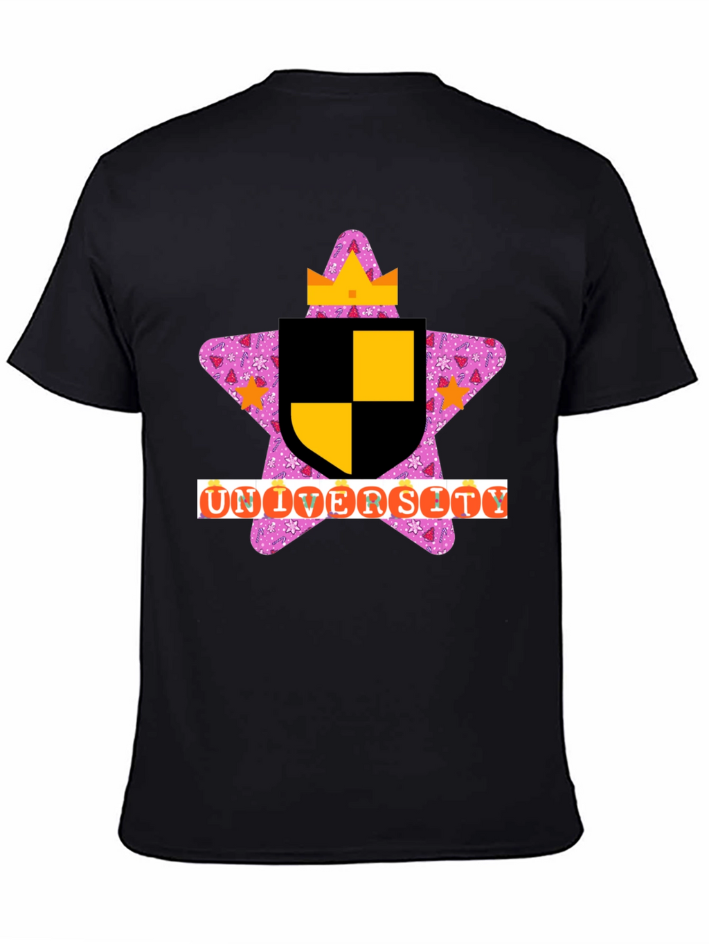 Novelty University T-Shirt - Black Tee