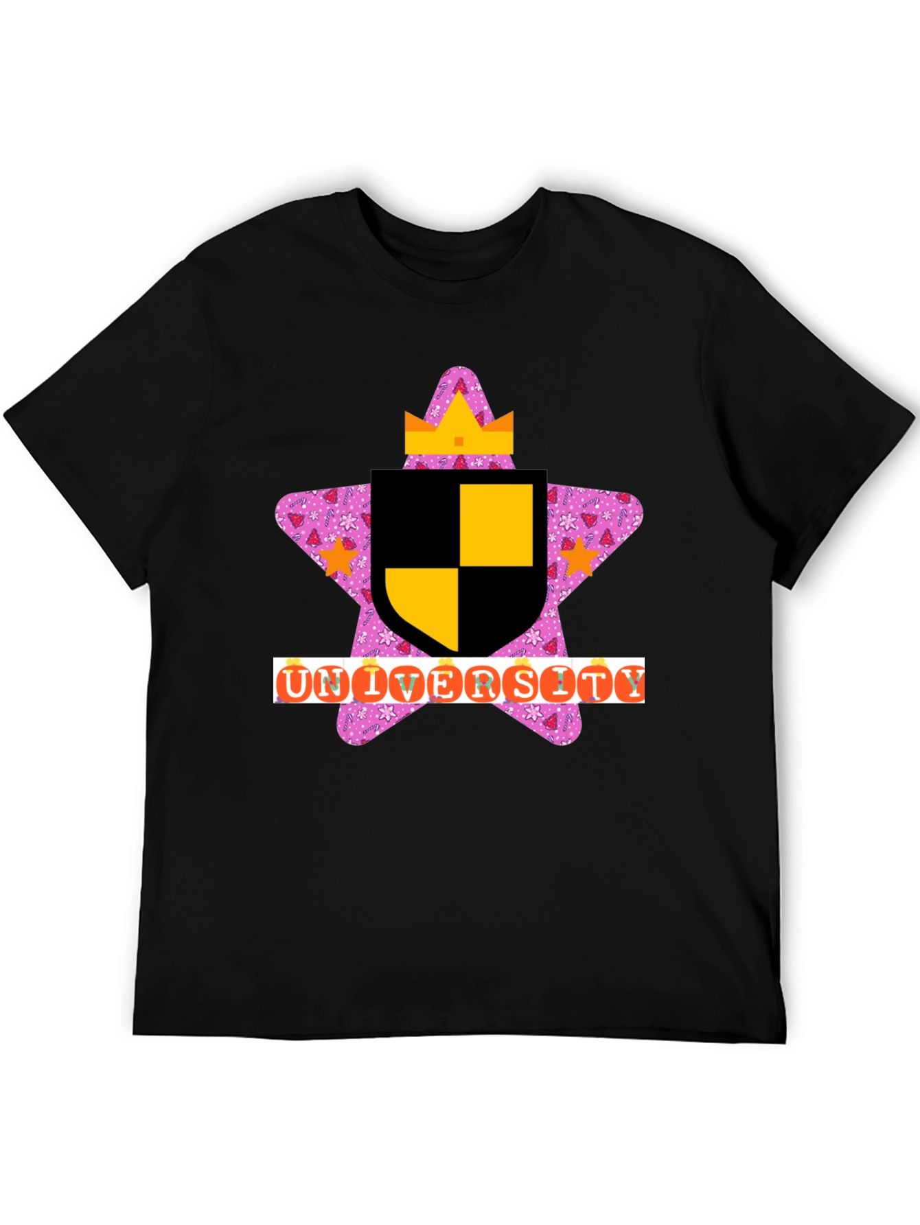 Novelty University T-Shirt - Black Tee