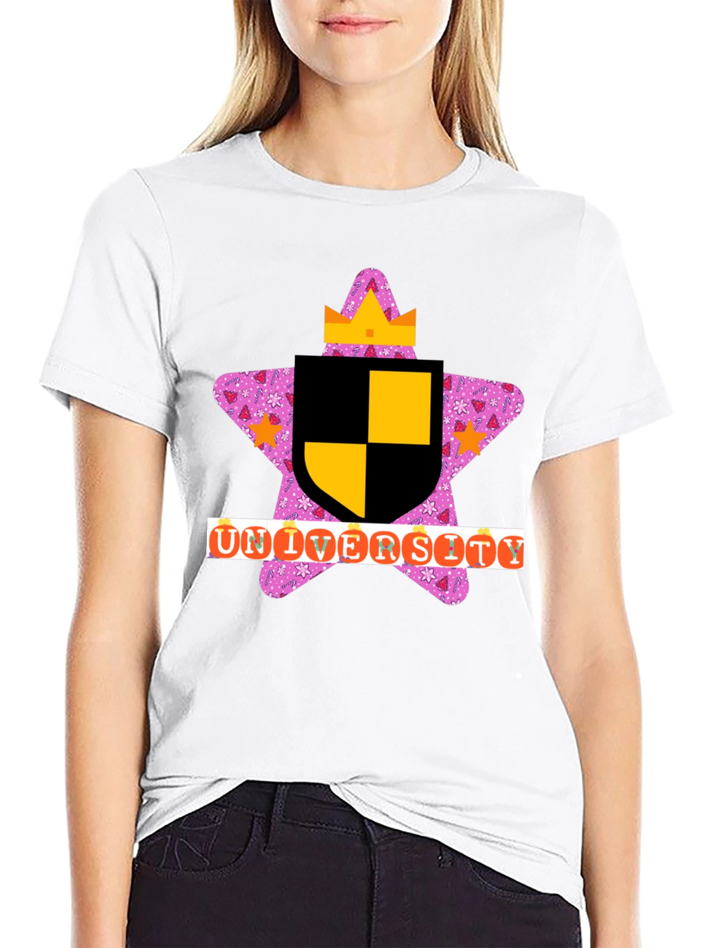 Novelty University T-Shirt - Black Tee