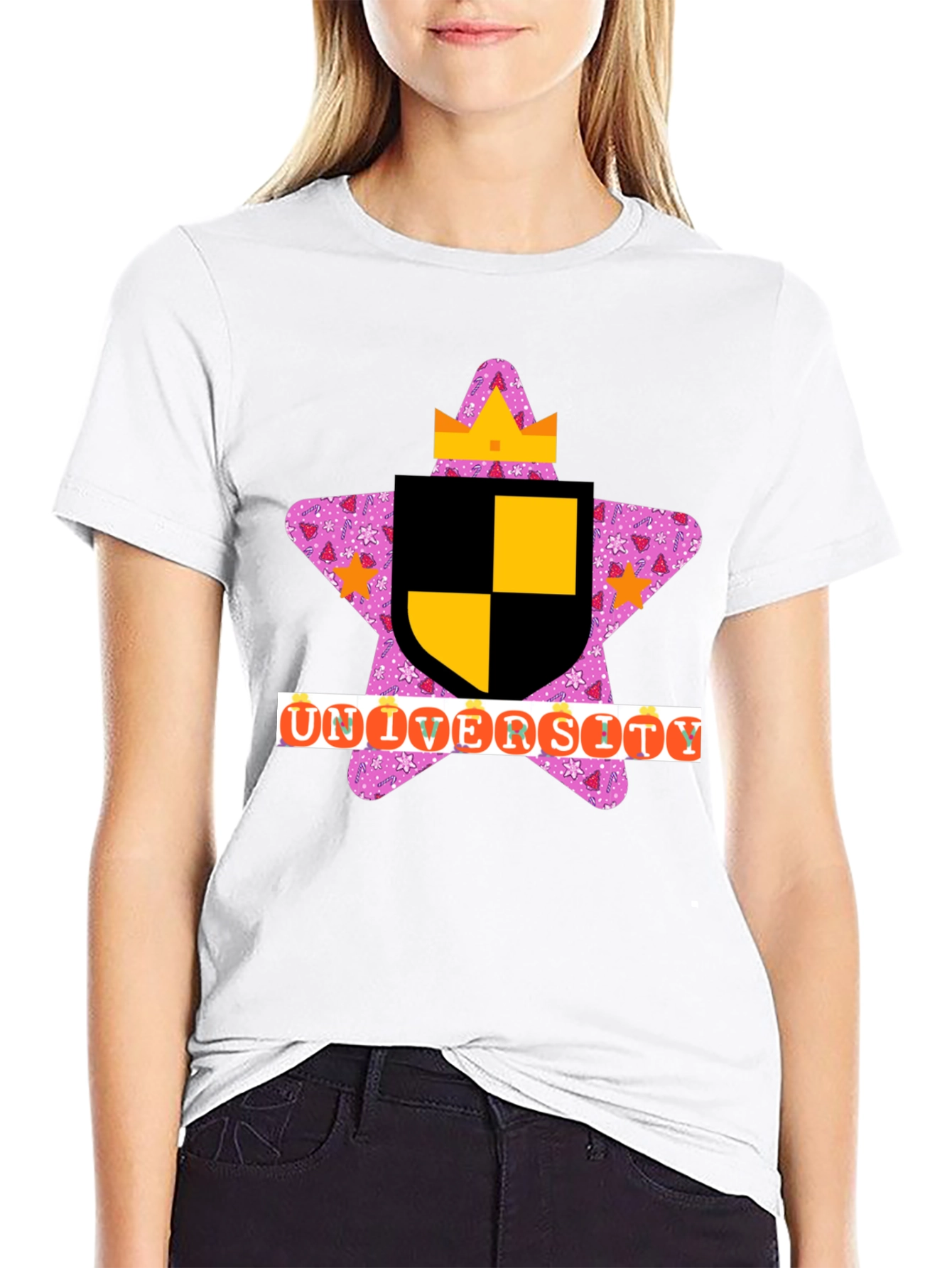 Novelty University T-Shirt - Black Tee