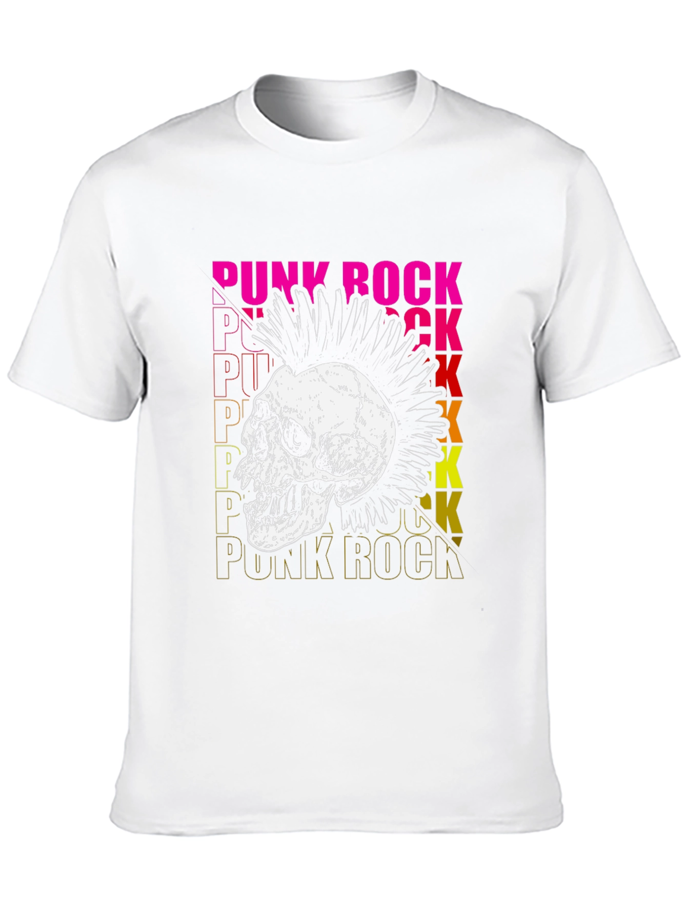 Punk Rock Skull Graphic T-Shirt