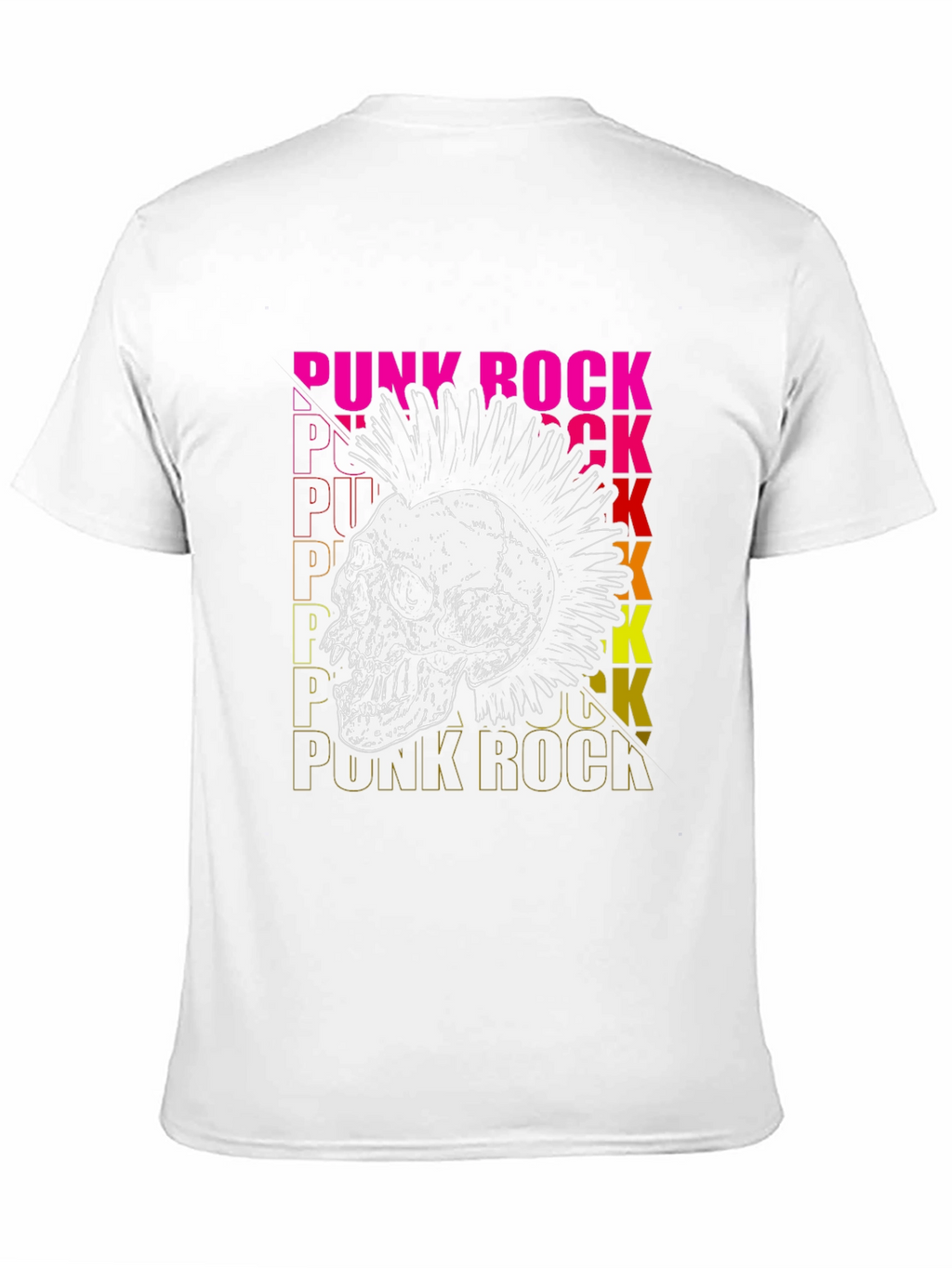 Punk Rock Skull Graphic T-Shirt