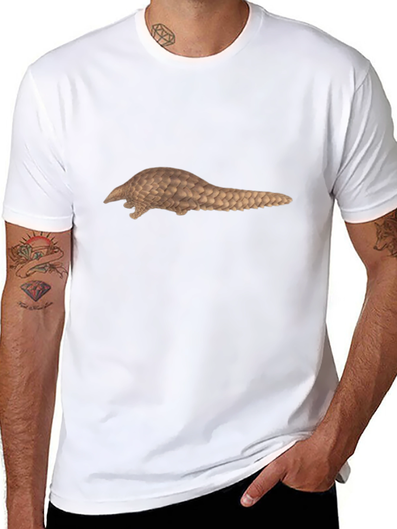 Cool Pangolin Graphic Tee - Black Cotton Shirt