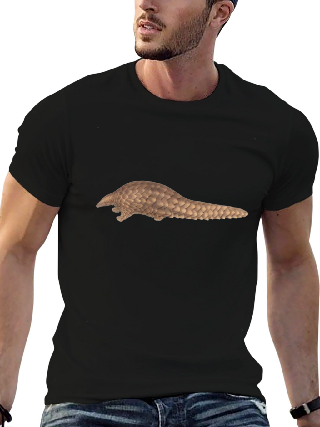 Cool Pangolin Graphic Tee - Black Cotton Shirt