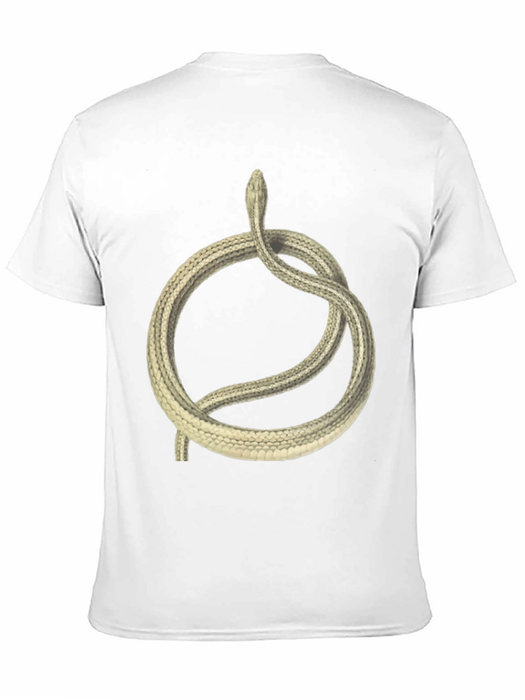 Black T-Shirt with Coiled Snake Design