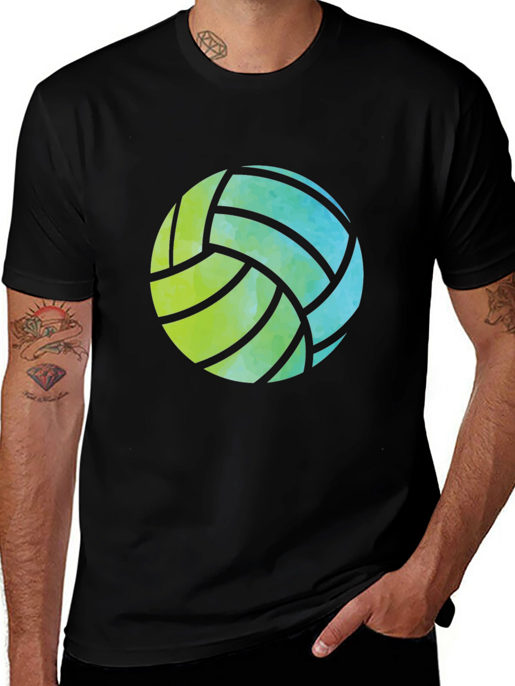 Volleyball Graphic Tee - Black Casual Shirt