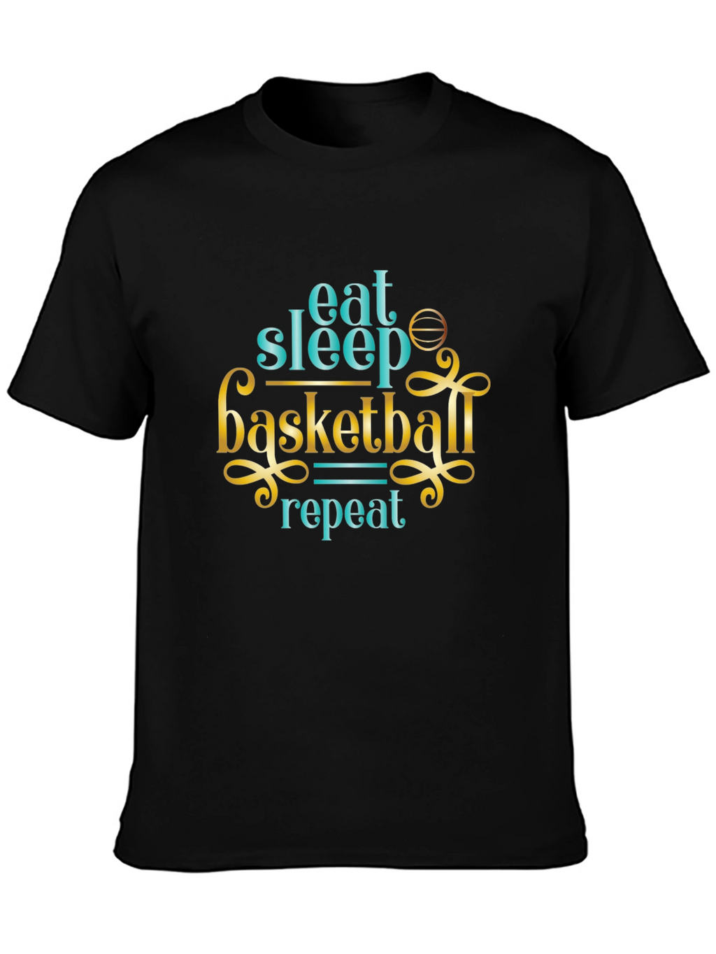 Eat Sleep Basketball Repeat Graphic Tee