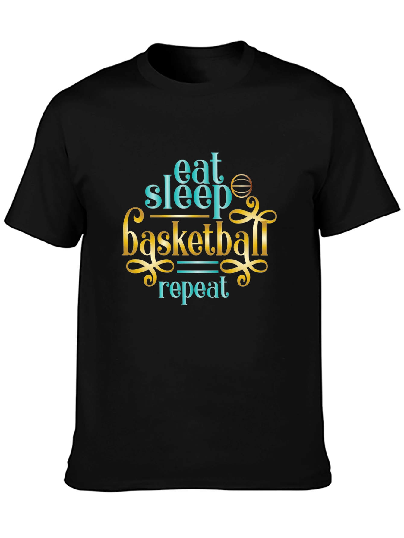 Eat Sleep Basketball Repeat Graphic Tee
