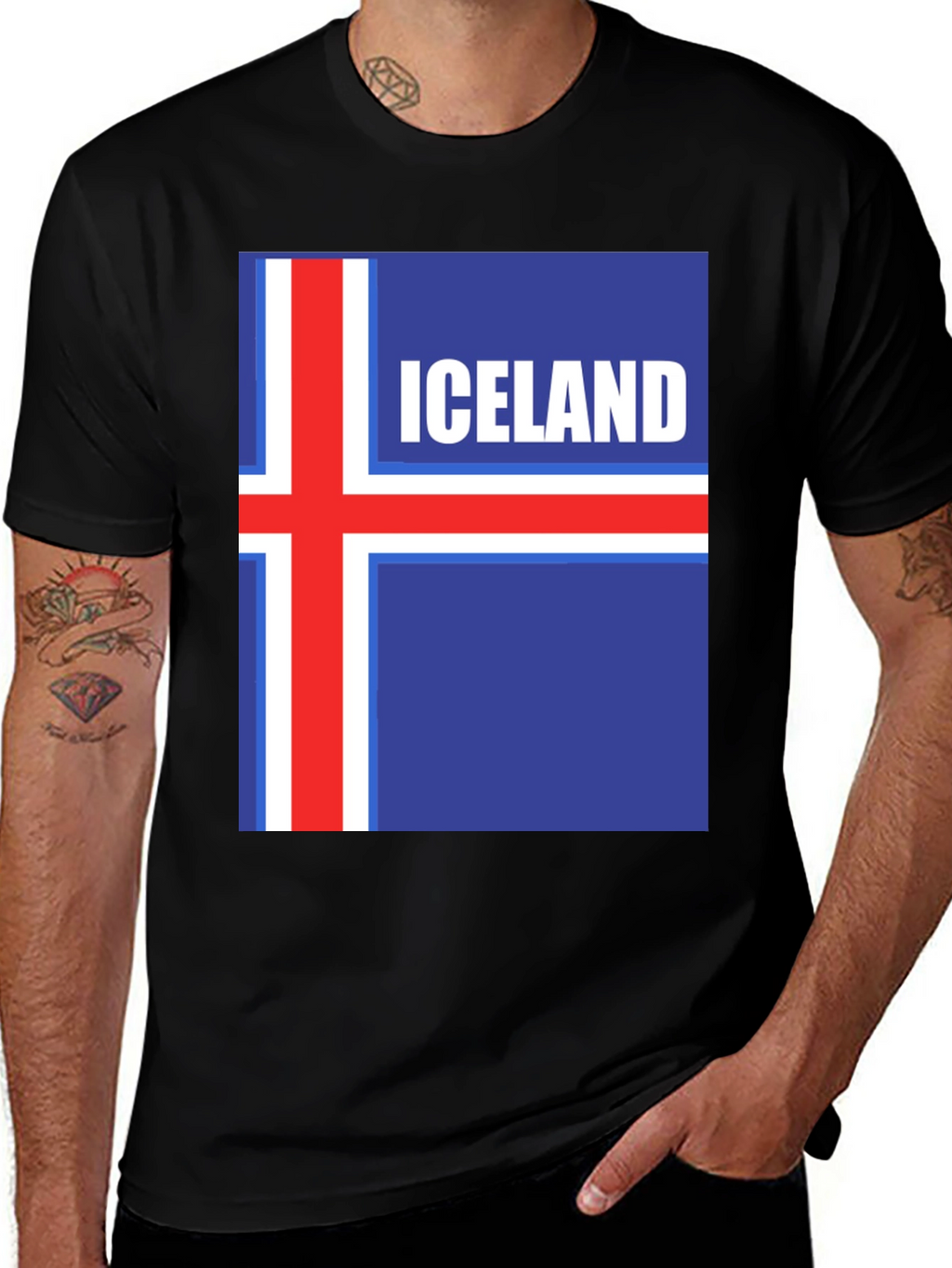 Iceland Flag T-Shirt - Black