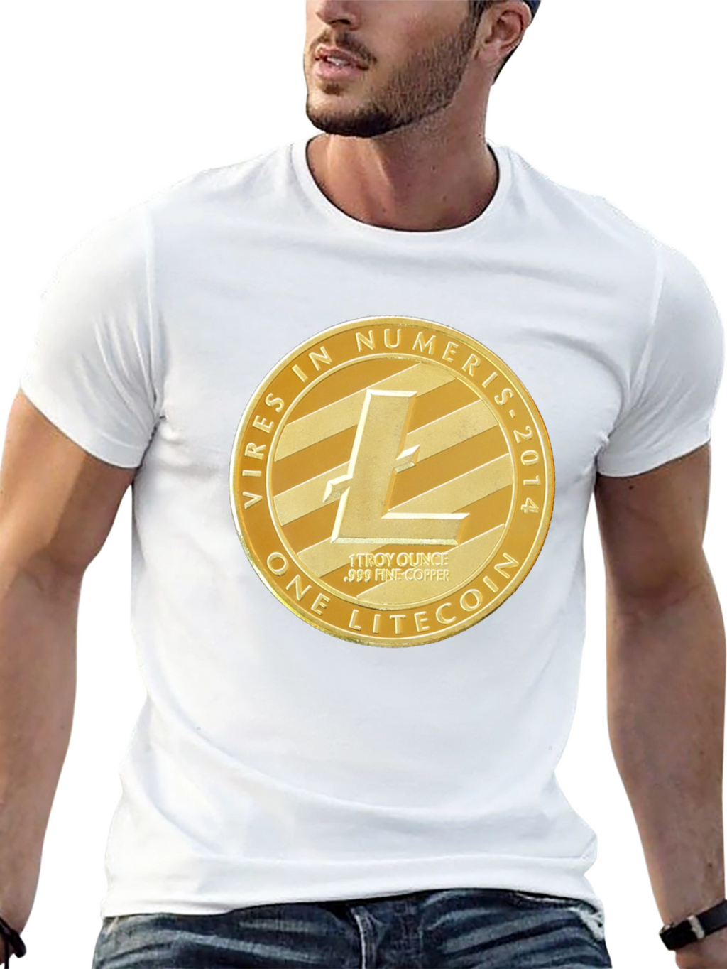 Litecoin Crypto Tee - Mens Black Graphic T-Shirt