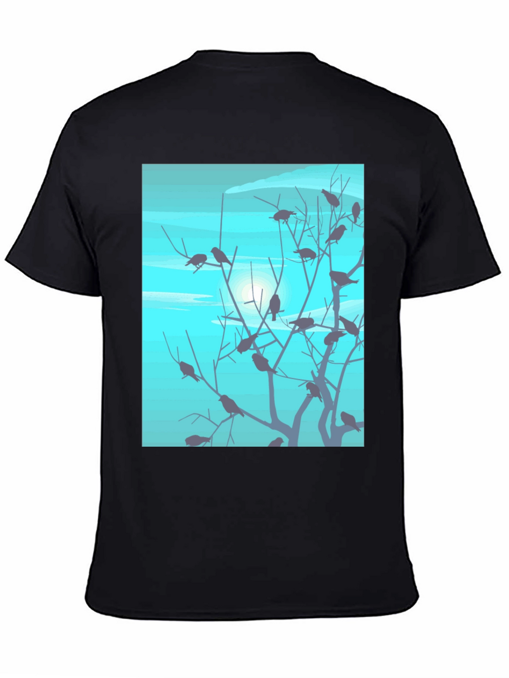 Birds on Branches Graphic Tee - Black